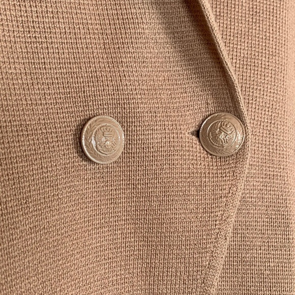 L'Agence Sofia Knit Blazer Ginger Snap Khaki Beige Double-Breasted Jacket XXL - Picture 7 of 11